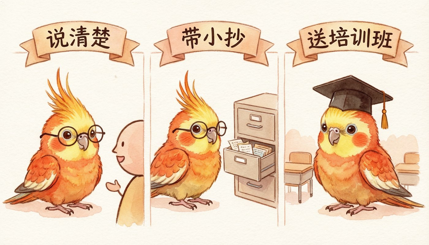 三条路对比:说清楚·带小抄·送培训班